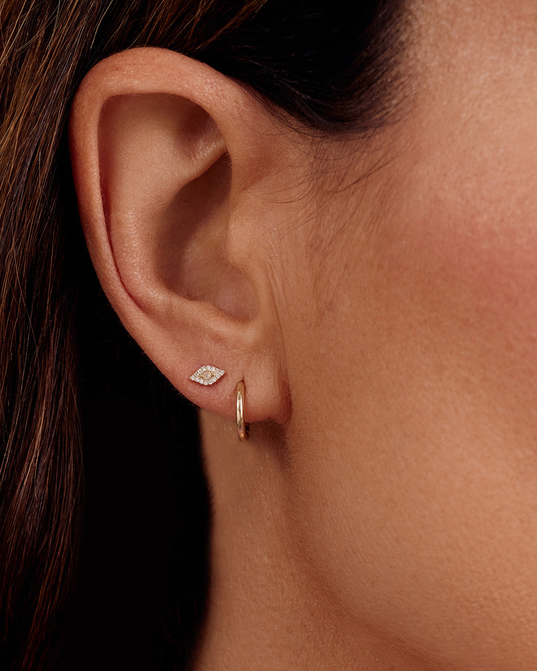 Evil Eye Stud Earrings with Diamonds - Protection Jewelry for Women, Gift for Birthday & Travel | Hypoallergenic & Stylish