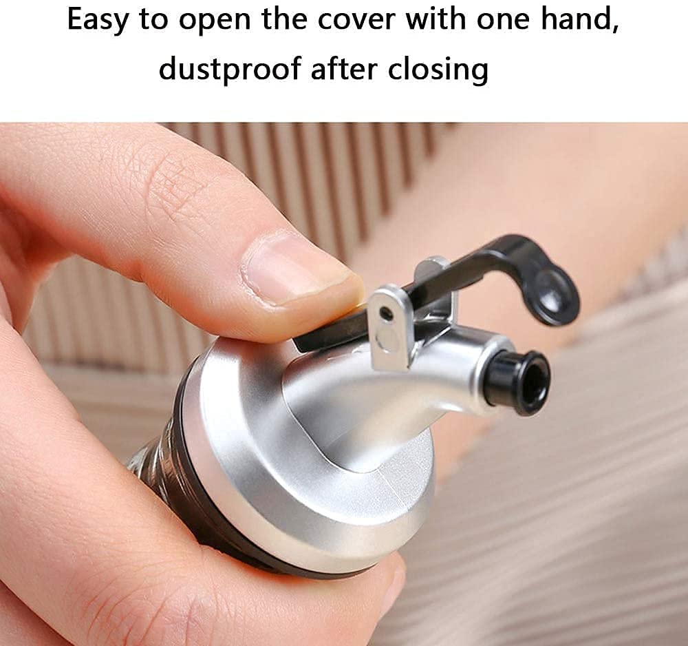 ANPI ENTERPRISE Leak-Proof Oil Dispenser Caps for Glass Bottles - Free Flow Spout for Liquor, Wine, Vinegar & Salad Dressing - Durable Kitchen Accessories (Set of 4) - Perfect for Home Bars, Restaurants & Meal Prep