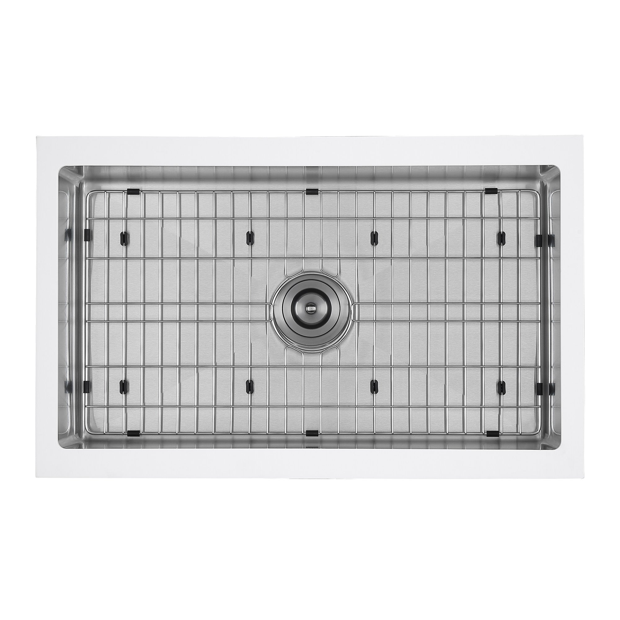 Ancona 30-Inch Undermount Single Bowl Farmhouse Apron Front Kitchen Sink - White & Stainless Steel for Modern Farmhouse & Rustic Kitchen Decor
