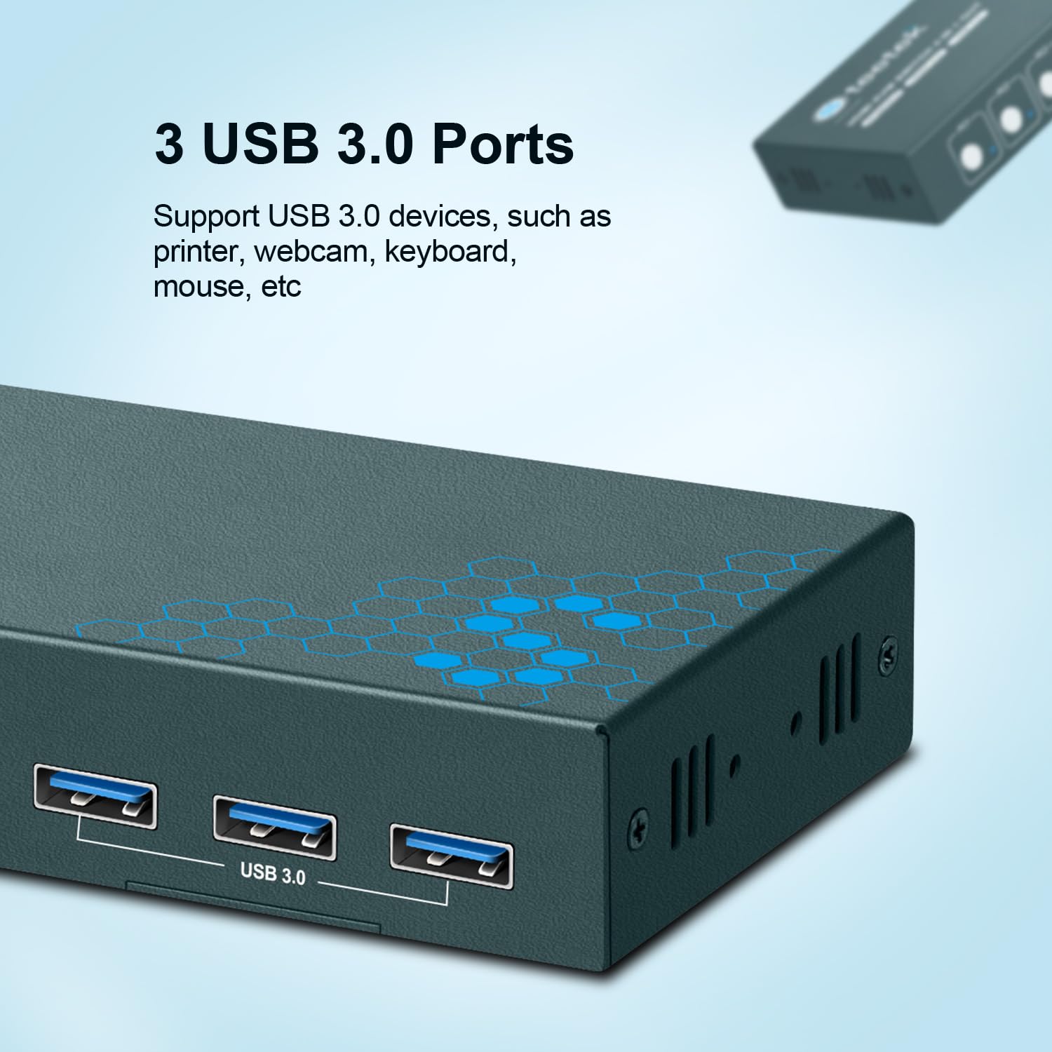 Steetek 4 Port HDMI KVM Switch - 4K UHD @60Hz, USB 3.0 Hub, Share 1 Monitor & 4 USB Devices Among 4 Computers - Button Switch, HDMI 2.0 HDCP 2.2 with Cables - Perfect for Home Office, Gaming & Multi-Device Workspaces