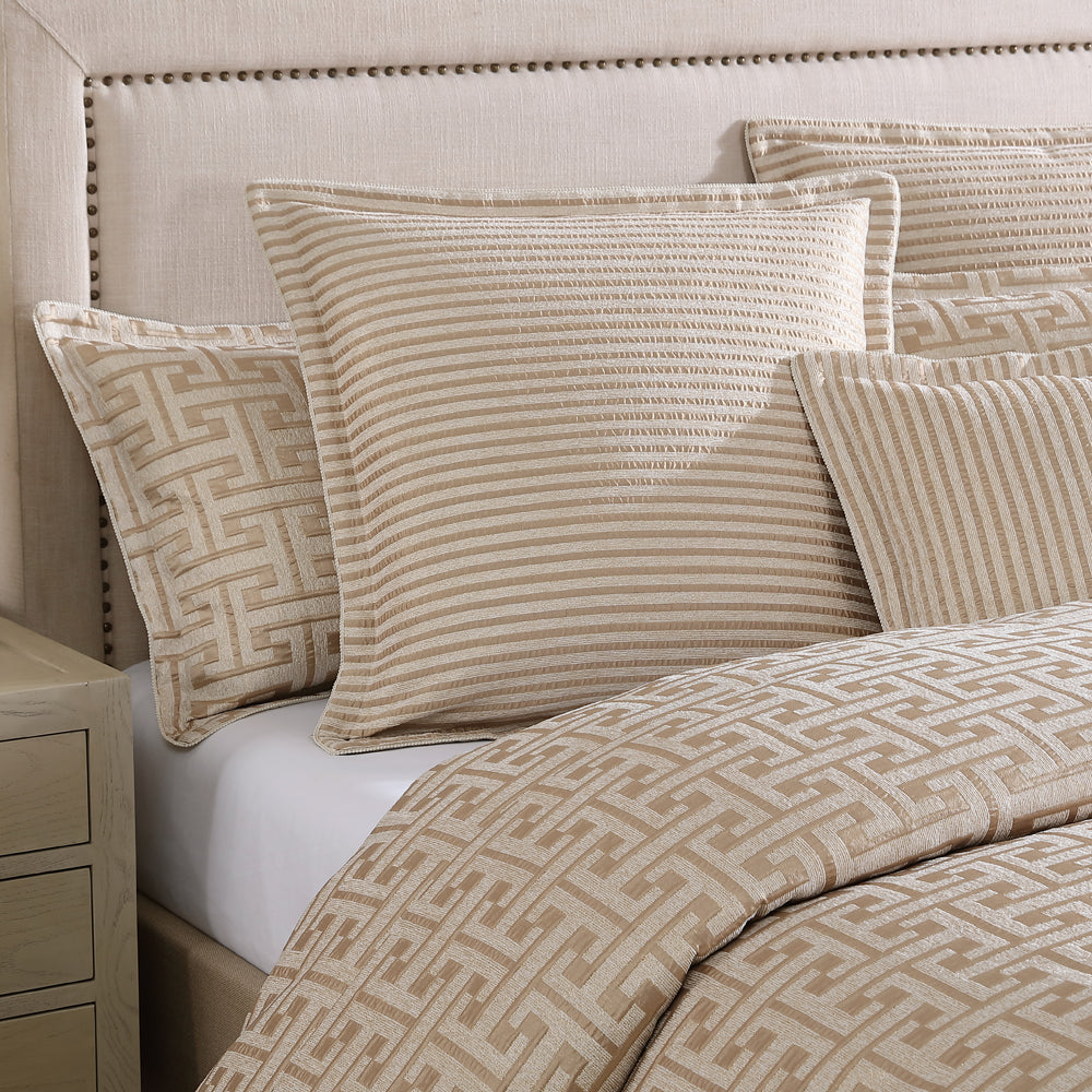 Constantine Gold Square Filled Cushion - Luxury Home Decor Throw Pillow for Sofa, Bed & Living Room - Perfect for Modern Interior Design & Cozy Comfort