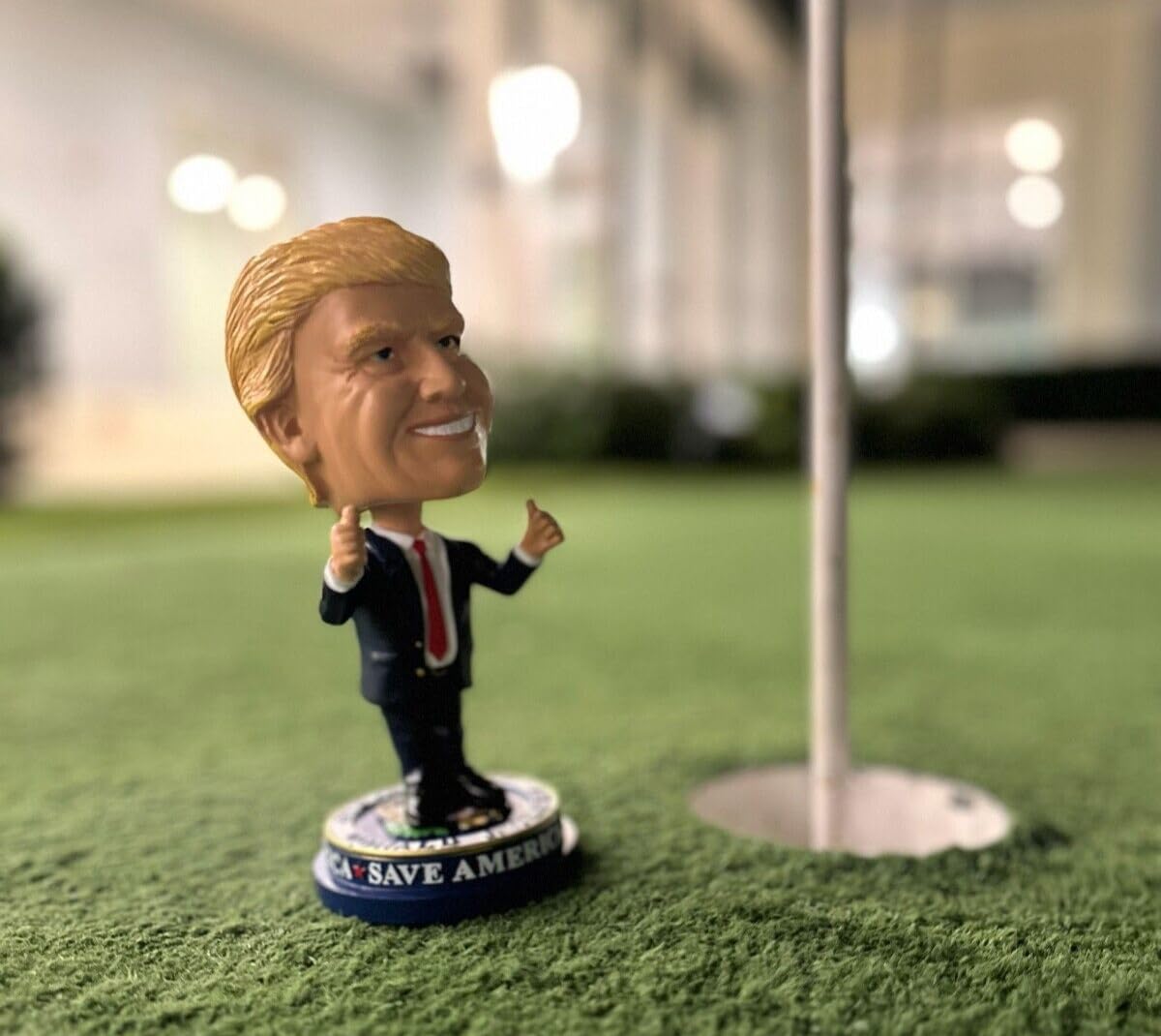 Trump 2024 Bobblehead - 'Save America' Collector's Edition Political Campaign Novelty Gift for Elections, Office Desk Decor & Conservative Memorabilia
