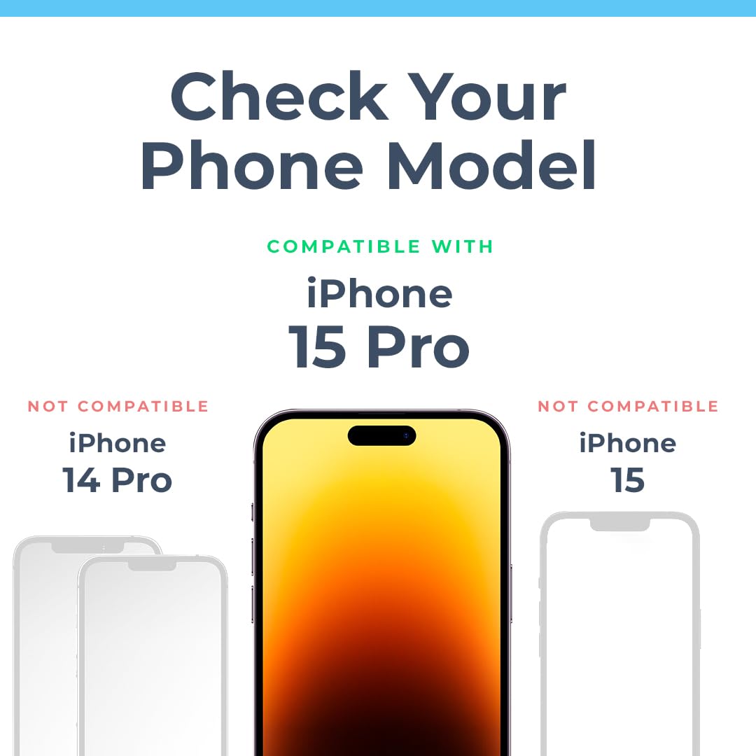 Premium Tempered Glass Screen Protector for iPhone 15 Pro with Camera Lens Protectors - 2 Pack, Easy Installation Kit, Case Friendly - Supports American Cancer Society - Perfect for Daily Protection & Outdoor Activities