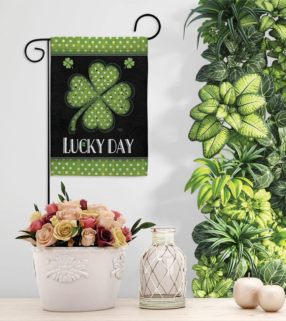 Lucky Clover St Patrick's Garden Flag 13x18.5