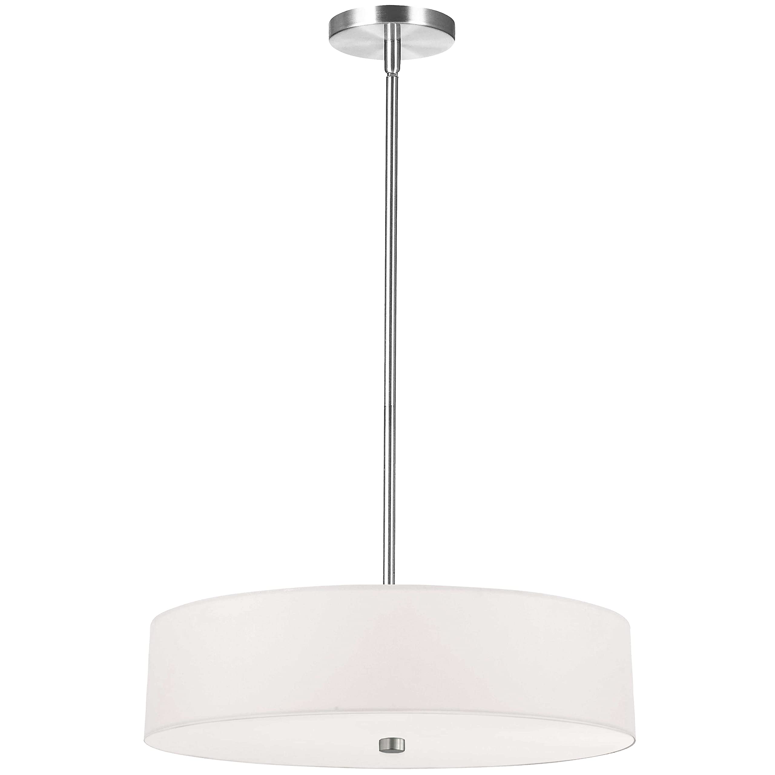 Dainolite 571-204P-PC-WH 4-Light White Modern Pendant Lighting Fixture for Kitchen Island, Dining Room & Living Room Ceiling