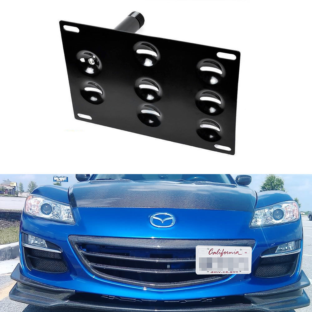 08-12 Mazda RX-8 Front Bumper Tow Hook License Plate Mounting Bracket Holder - Durable & Easy Installation for Street Parking & Car Shows