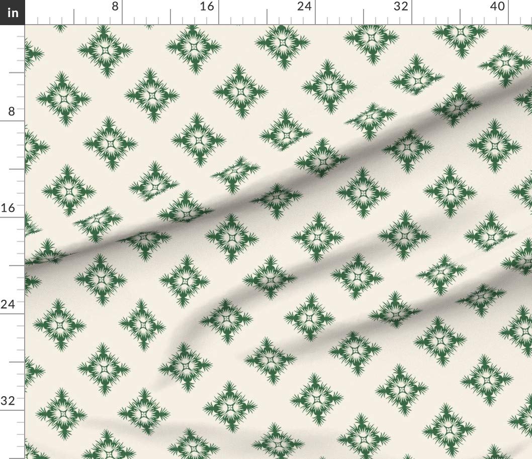 Hawaiian Quilt Tropical Vintage Pineapple Print Cotton Fabric by The Yard - Green & Cream Floral Design for Sewing, Quilting, Apparel, Crafts & Home Decor | Perfect for DIY Projects, Dresses, Curtains & Pillow Covers