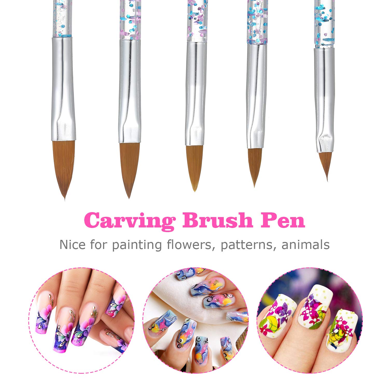 10 Pcs Dual-End Nail Art Brushes Kit - Professional Nail Liner Pen, Dotting Pen & Builder Handles for Gel, Acrylic & Nail Art Designs - Perfect for Salon, Home Manicure & DIY Nail Art (Multicolor) - Layfoo