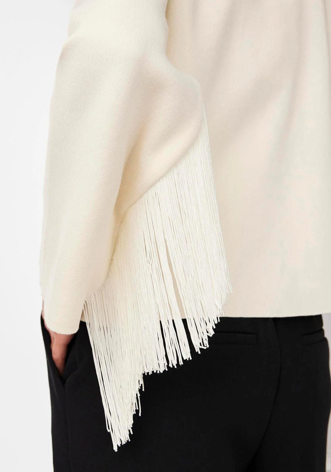 Gina Fringe Jumper Sweater - Cozy Knit Cardigan in Birch Color | Perfect for Fall Layering & Casual Outfits
