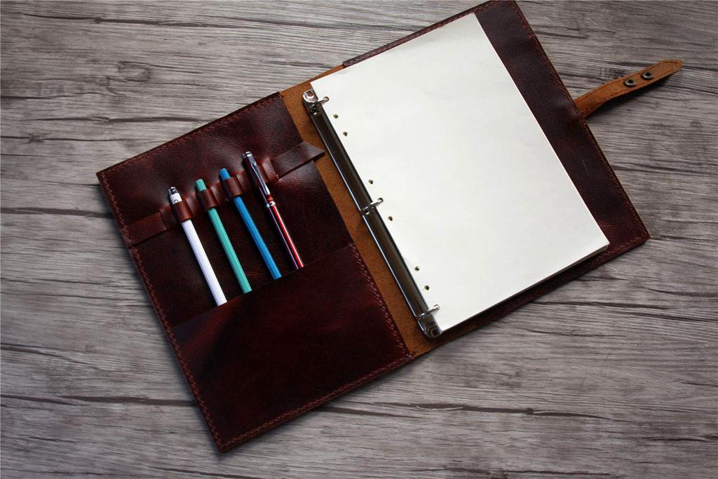 Premium Rustic Leather Binder Planners for Women - Elegant Organizer for Work, School & Personal Journaling | Durable Daily Planner with Refillable Pages