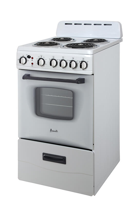 Avanti ERU200P0W 20-Inch Electric Range - Compact & Energy Efficient Stove for Small Kitchens, Apartments, Dorms & RVs - Perfect for Cooking, Baking & Meal Prep