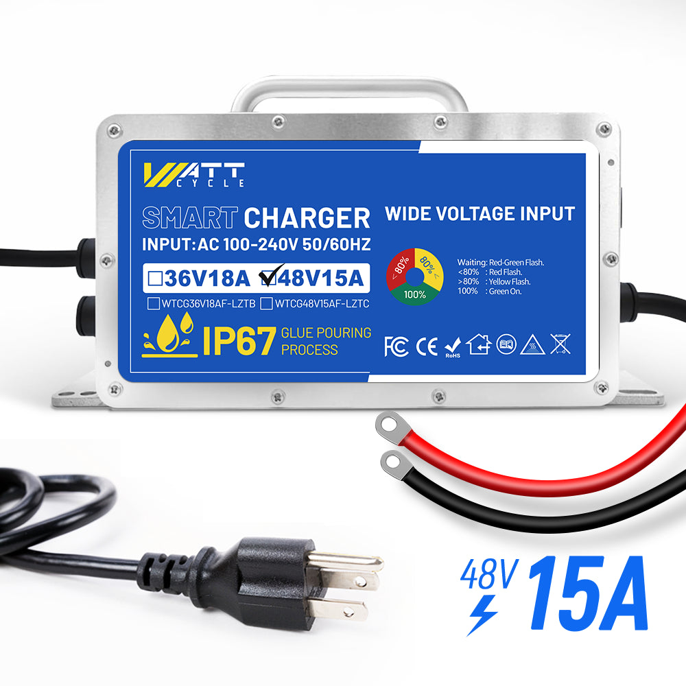 58.4V 15A Aluminum Shell LiFePO4 Battery Charger - Fast Charging for Electric Bikes, Scooters & Golf Carts - Perfect for Home & Outdoor Use