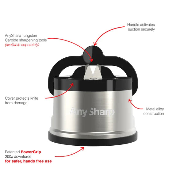 Anysharp Professional Knife Sharpener - Diamond Coated Blade Sharpener for Kitchen, Hunting & Pocket Knives - Perfect for Home, Camping & Outdoor Use
