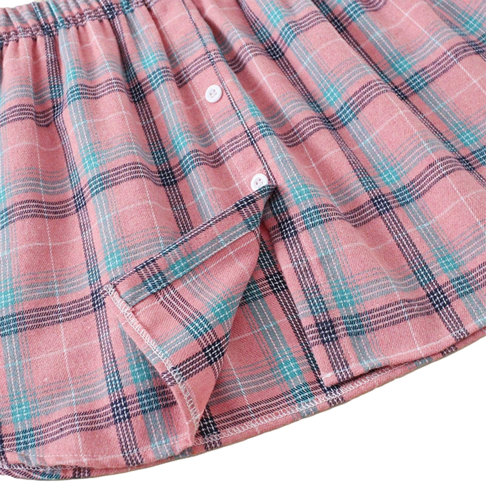 Women's Adjustable Layering Plaid A-Line Detachable Shirt Extender Skirt - Fake Top Lower Sweep for Girls - Perfect for Office Wear, Casual Outfits & Layering Fashion