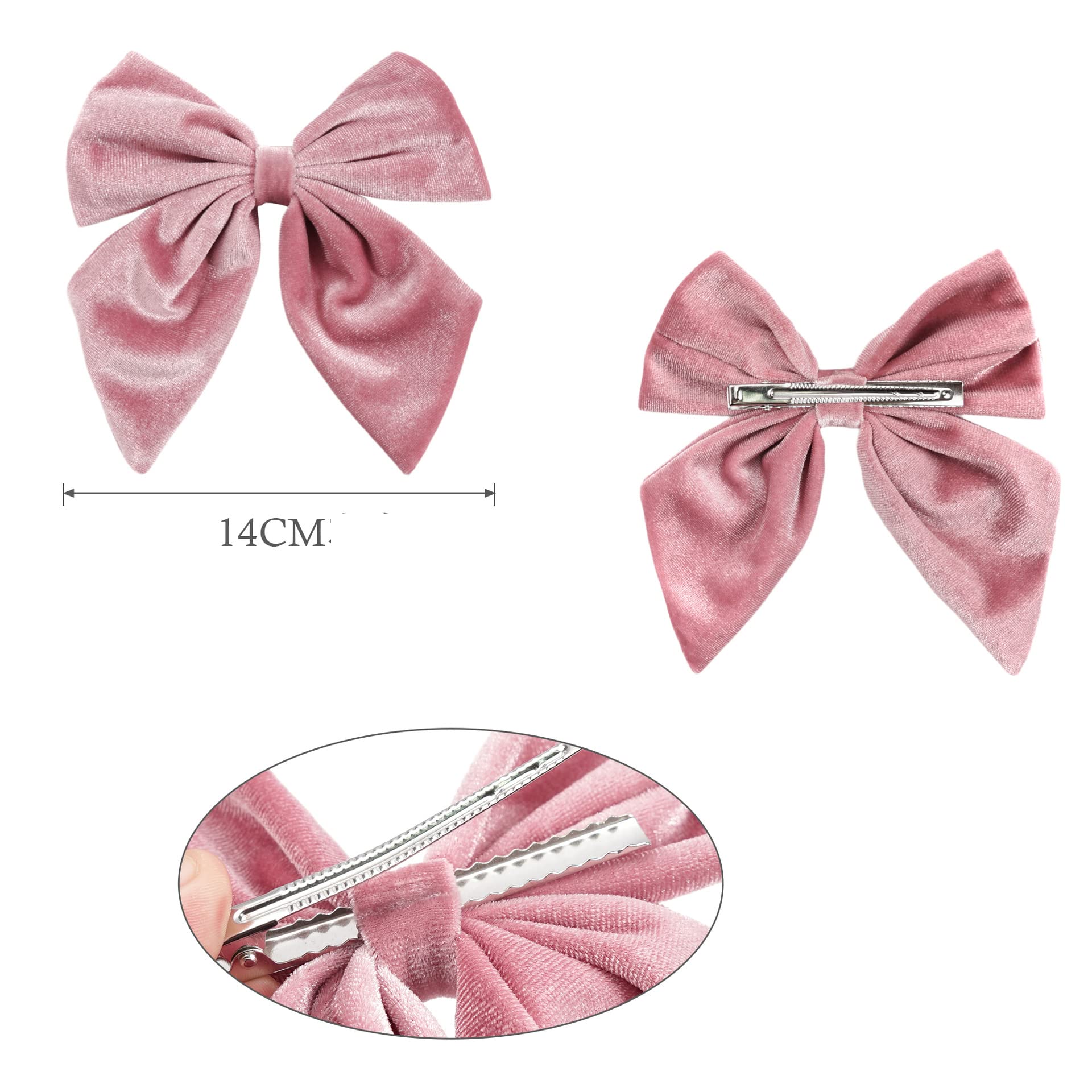 Velvet Hair Bows for Women & Girls - Alligator Clip Hair Accessories for Parties & School