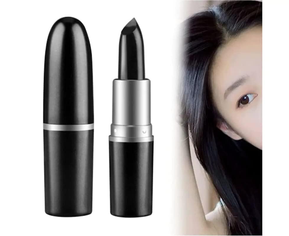 AcuHealth Lipstick-Shaped Temporary Hair Dye Pen - Natural Plant-Based Formula for Gray Hair Coverage & Touch-Ups (Black, 1 Pack) | Perfect for Quick Root Touch-Ups, Special Events & On-The-Go Hair Color Fixes