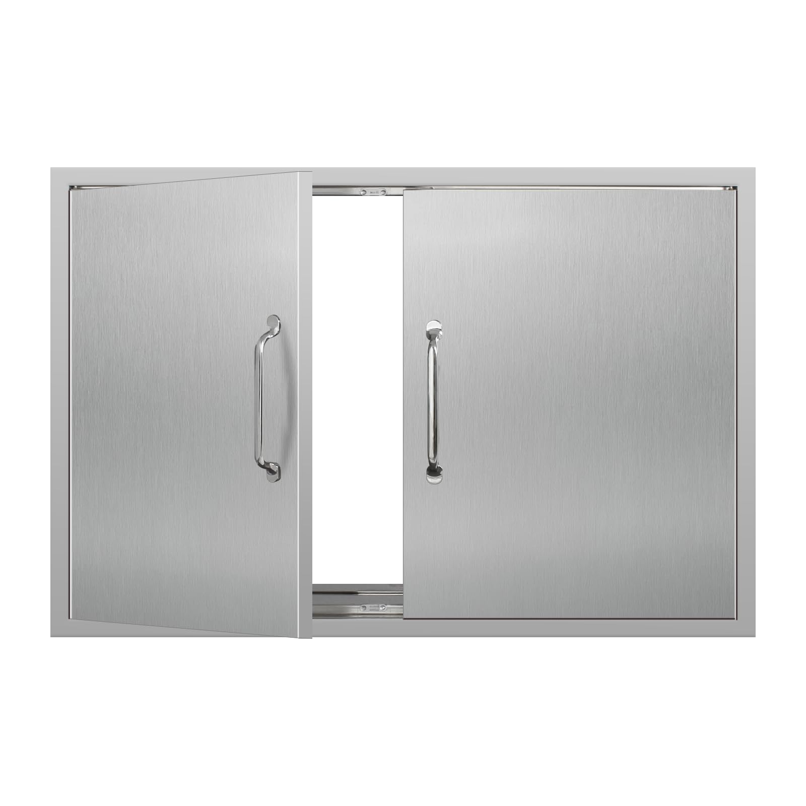 Stainless Steel Outdoor Kitchen Cabinet Door 36W x 24H Inch - Double Access BBQ Island Door with Handles, Flush Mount for Grilling Station & BBQ Setup | Perfect for Backyard Patio, Outdoor Cooking Area, and Poolside Entertainment Spaces