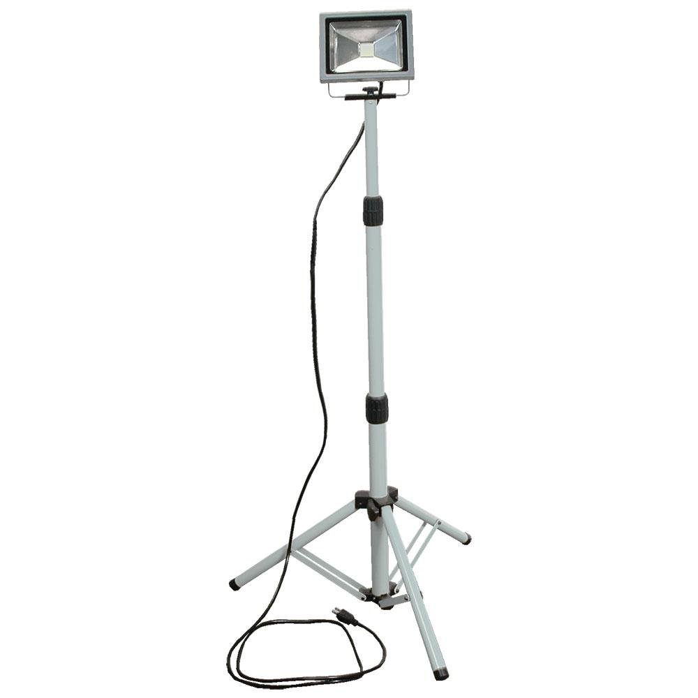 20W LED Work Light with Adjustable Tripod Stand - Portable Job Site Lighting for Construction, Garage, Workshop, and Outdoor Projects