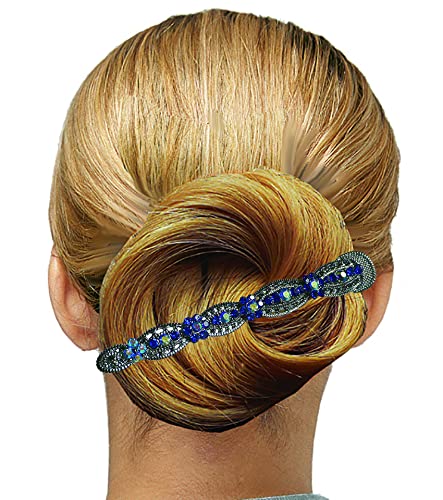 3 Pack JCGY Alligator Hair Clips with U-Shaped Underclip for Thin Hair - Bridal Duckbill Hair Clips with Strong Hold (Blue, Red, Crystal) - Perfect for Weddings, Prom, and Everyday Styling