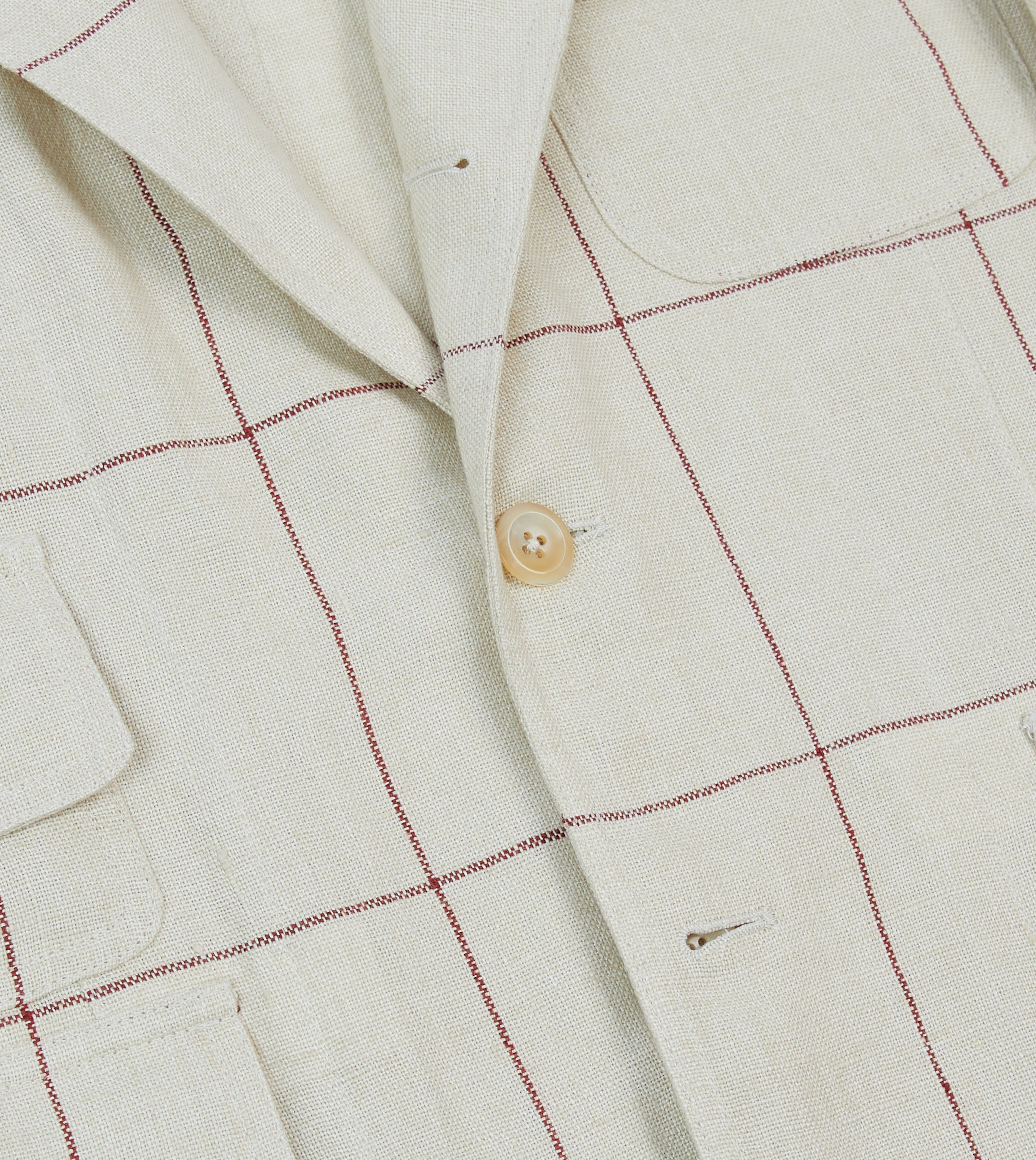 Stylish Ecru & Red Windowpane Check Blazer Jacket for Men | Classic MK. IV Design | Perfect for Business Casual, Office Wear & Smart Outfits