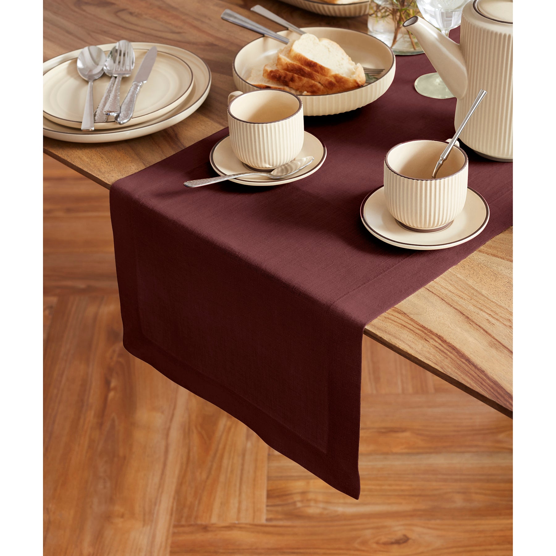 Sonoma Table Runner - Elegant Cotton Linen Dining Table Decor for Thanksgiving, Christmas & Wedding - Perfect for Holiday Home Decor & Party Settings