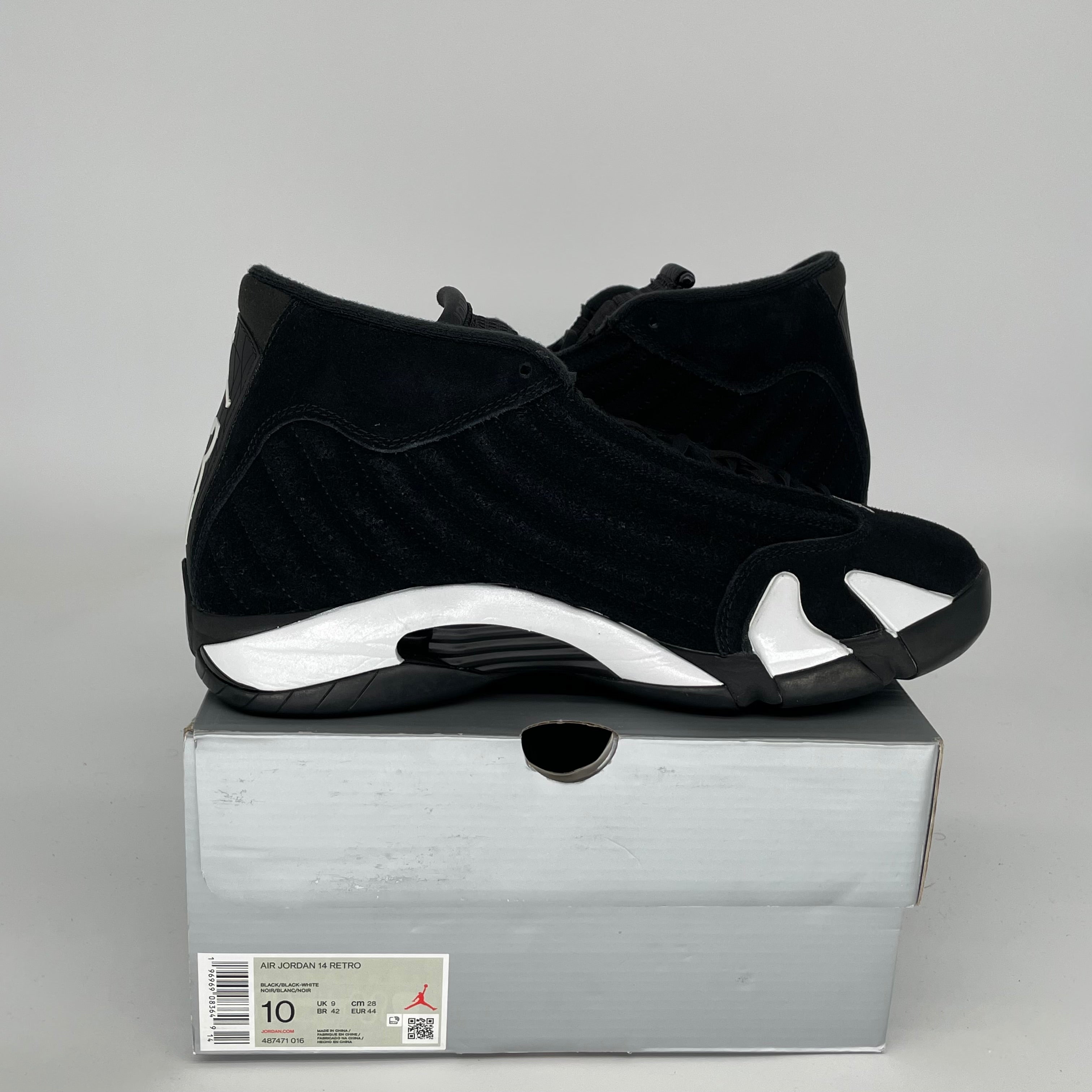 AIR JORDAN 14 Retro Basketball Shoes - Men's Size 10 in Black/White (Style Code 487471-016) | Authentic Sneakers for Basketball, Streetwear & Casual Outfits