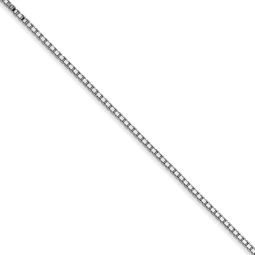 14k White Gold Box Chain Necklace - Elegant Black Bow Jewelry for Gifts & Parties
