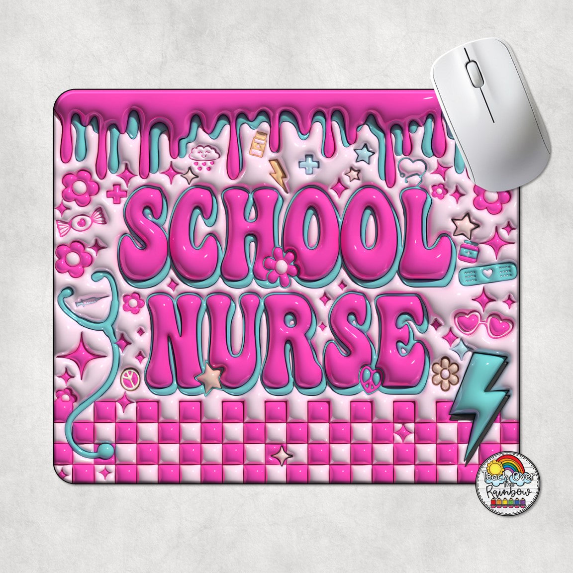 Ergonomic School Nurse Mouse Pad - Non-Slip Comfort Wrist Support for Office & Classroom Use - Perfect for Teachers, Nurses & Students