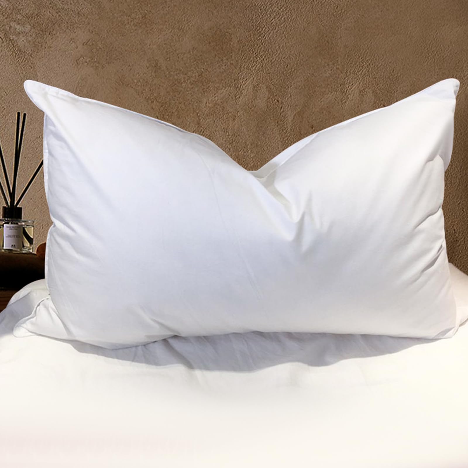**BHZ Goose Down Feather Pillows Queen Size - Soft & Supportive Hotel Bed Pillows for Side & Back Sleepers - 1 Pack (20