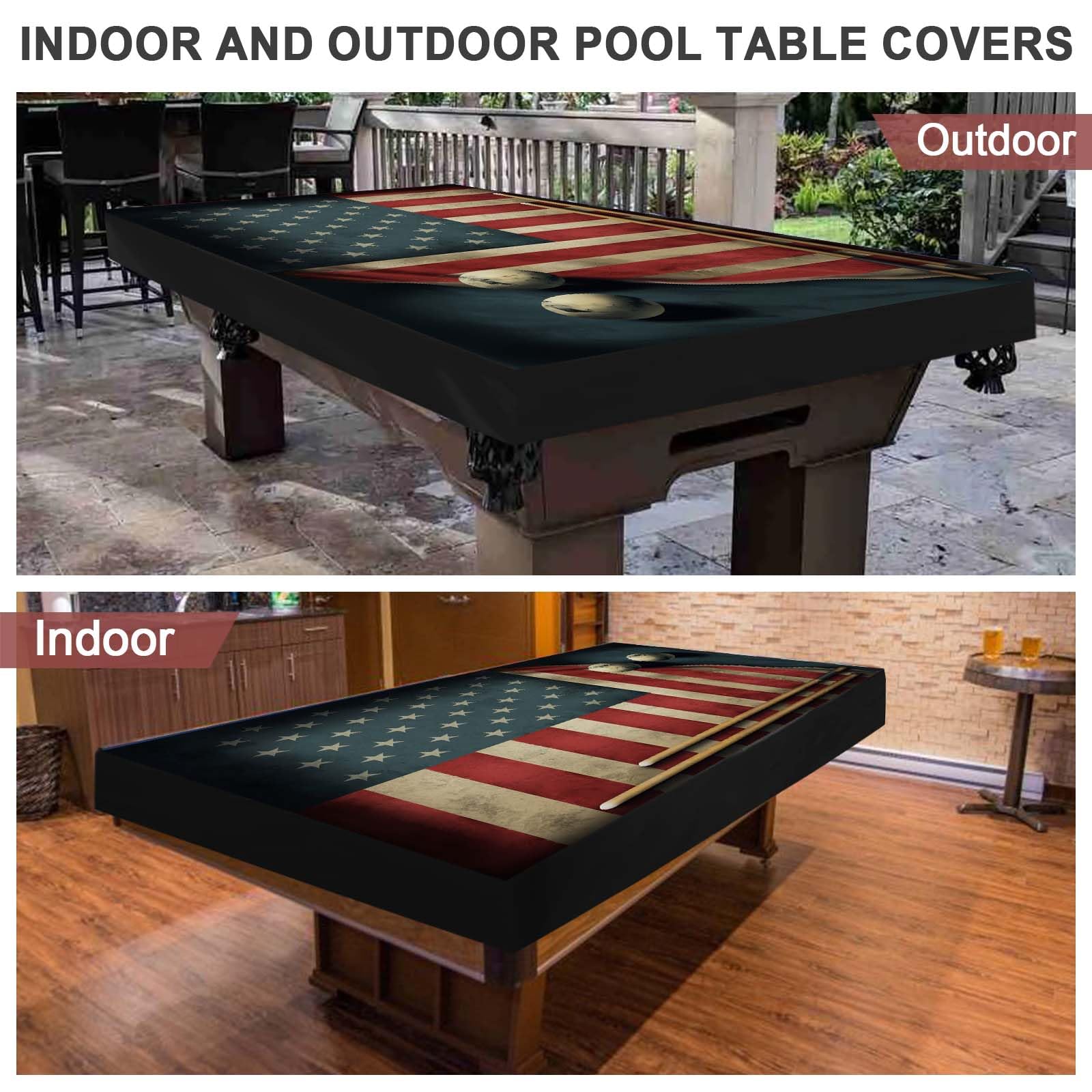 Waterproof & Dustproof Pool Table Cover - Heavy Duty Polyester Taffeta Fabric for Indoor/Outdoor Use - Perfect for Game Room, Patio, and Basement Protection