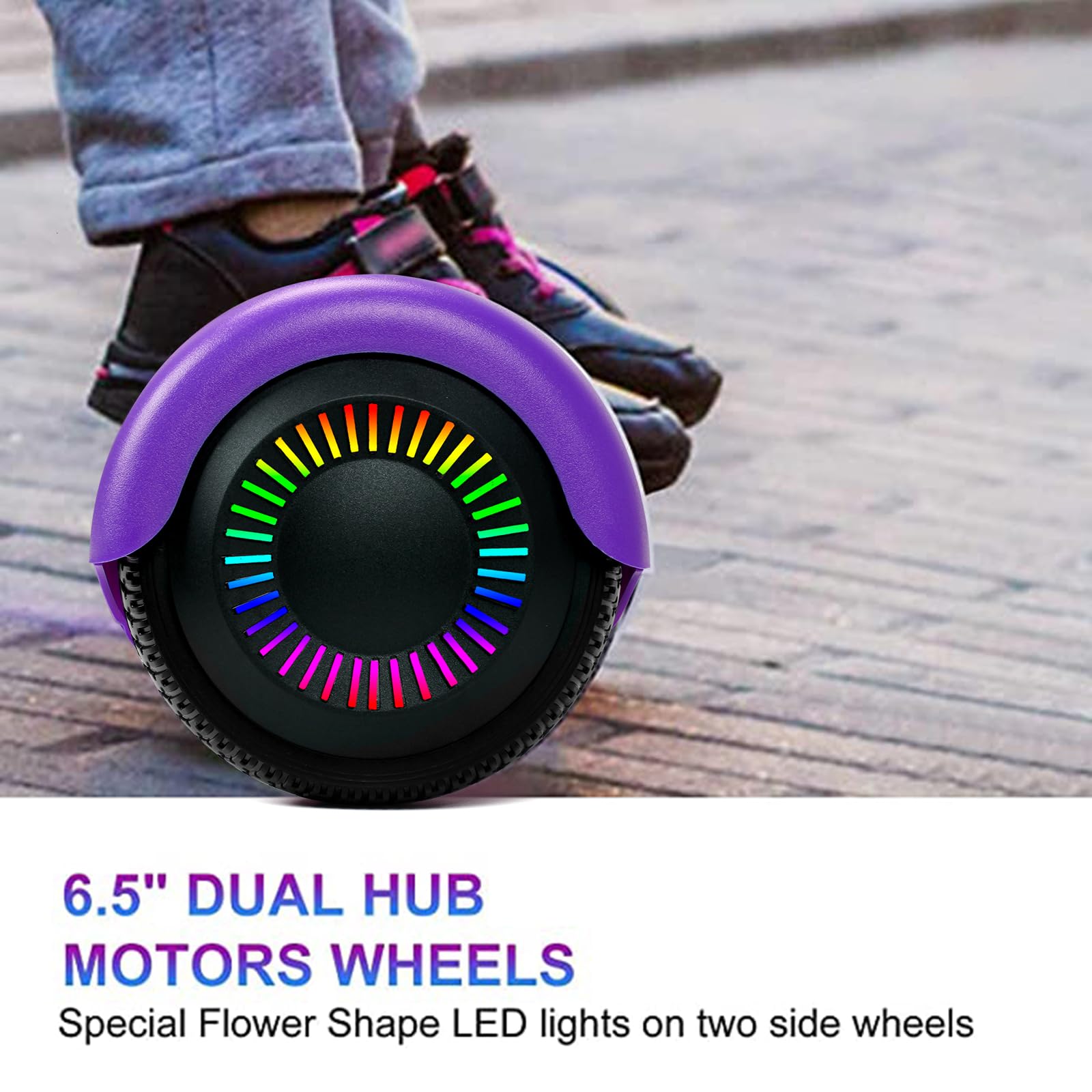 Best 6.5 Inch Self Balancing Hoverboard with Bluetooth & LED Lights - Electric Scooter for Kids & Teens - Perfect for Commuting, Outdoor Fun & Birthday Gifts