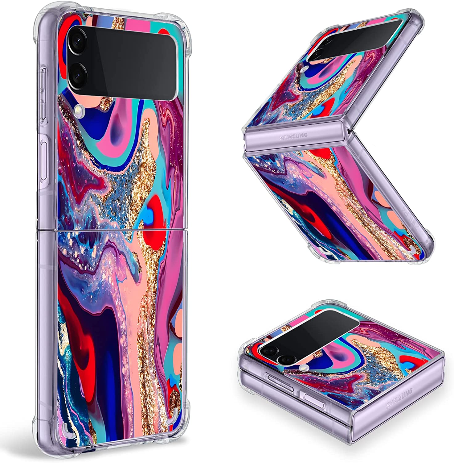 Samsung Galaxy Z Flip 4 Case - Black Leopard Clear Protective Cover with Shockproof Design | Perfect for Everyday Use, Travel & Outdoor Activities