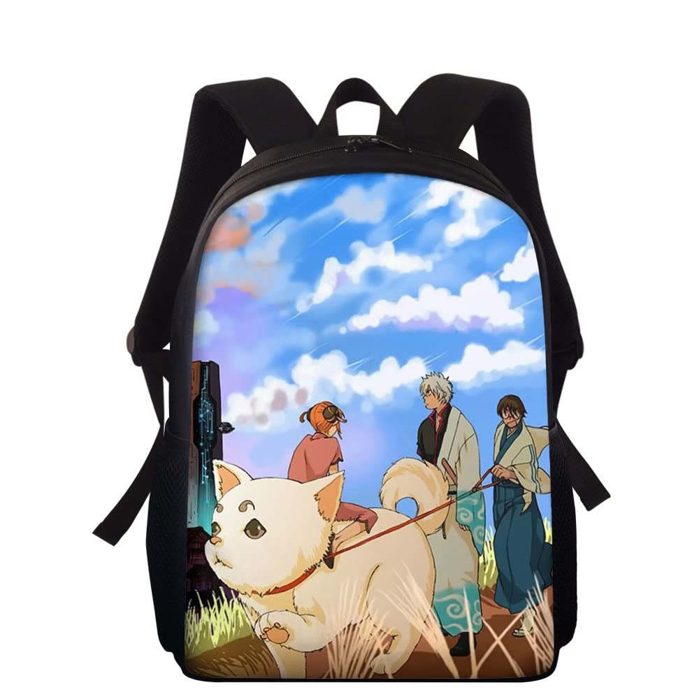**Gintama Anime Backpack - Gintoki Sakata & Kagura Themed School Bag for Girls, Laptop Backpack, Fashion Cartoon Backpack (Black) - Perfect for School, Travel & Anime Conventions**