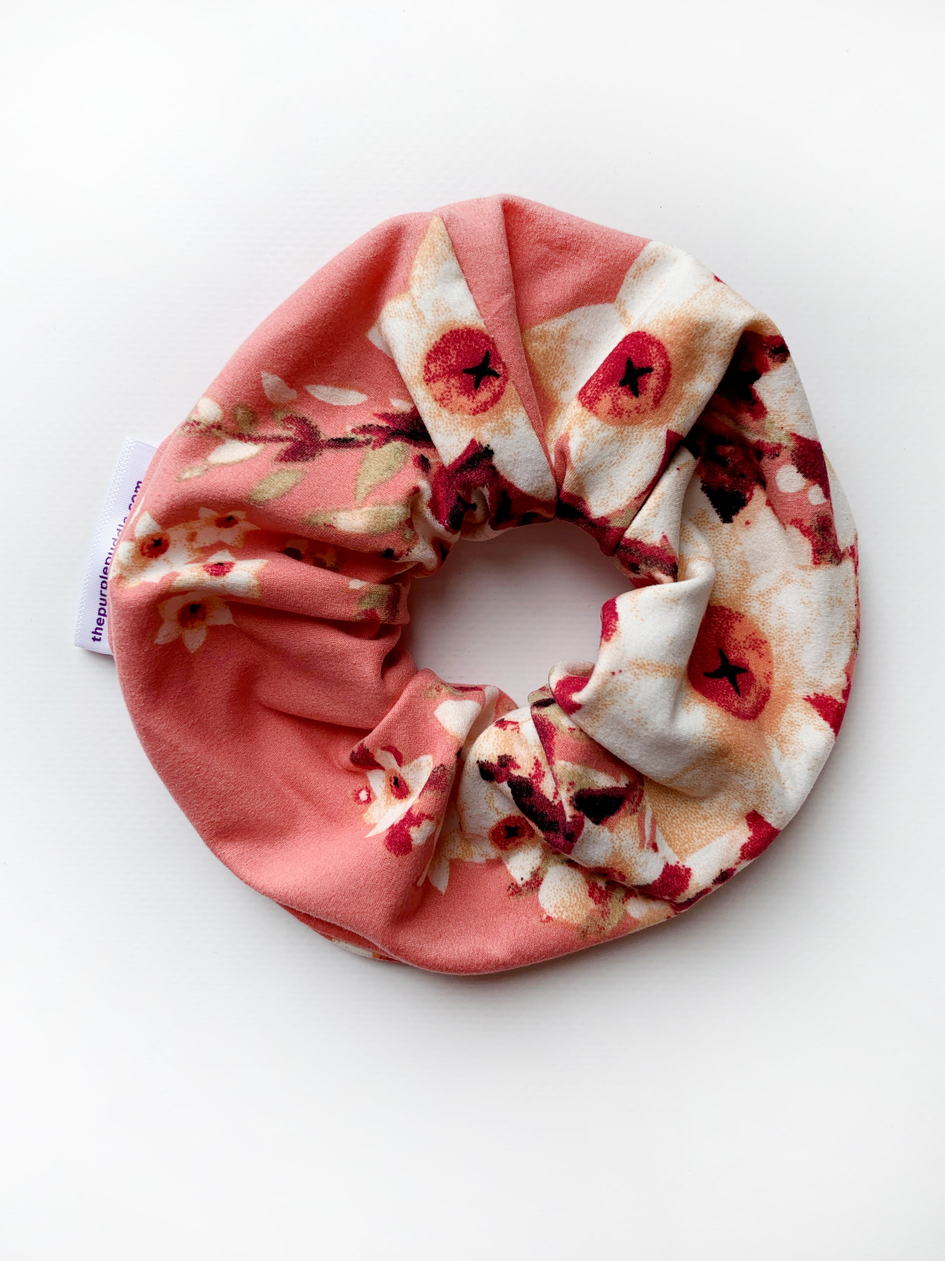 Tokyo Blossom Hair Scrunchie - Floral Print Elastic Hair Tie for Women & Girls - Perfect for School, Work, and Everyday Fashion Accessories