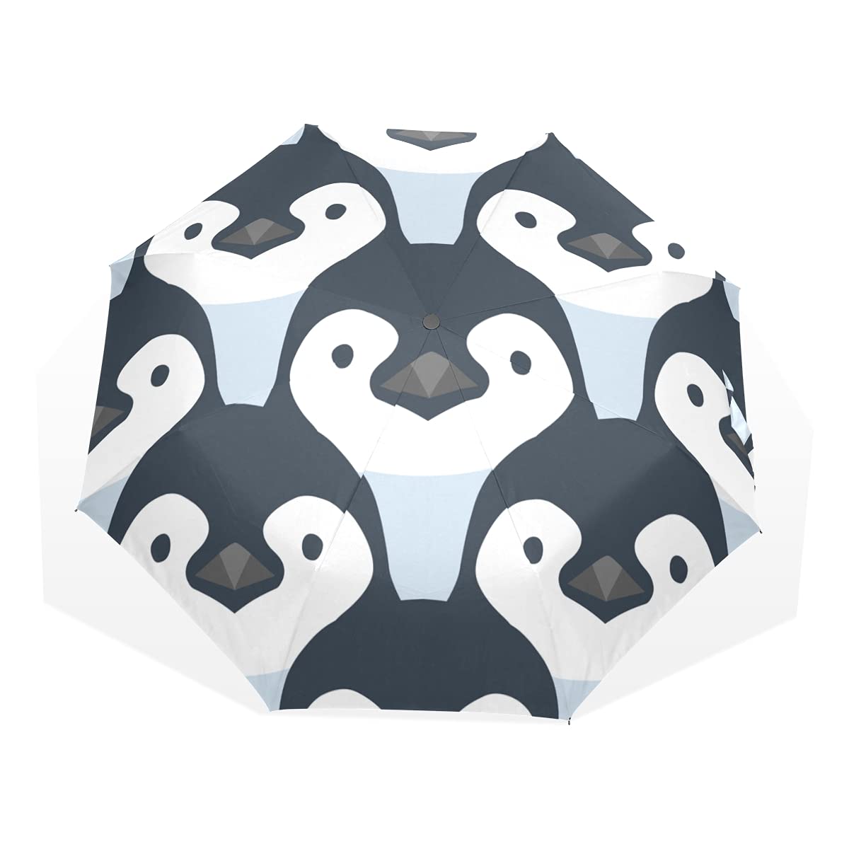 Compact 3-Fold Penguin Umbrella for Kids - White & Black Animal Print Rain Umbrella with Exterior Design, Travel-Ready for Boys & Girls | Perfect for School, Outdoor Adventures & Rainy Days