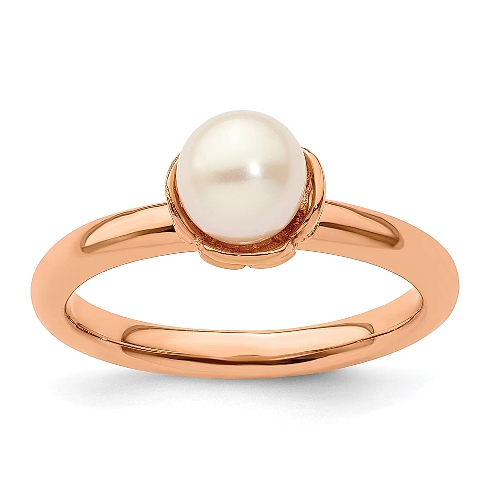 925 Sterling Silver Stackable Ring Set with Freshwater Cultured Pearls & Pink Gemstones - Elegant Women's Jewelry Gift for Her | Perfect for Layering, Everyday Wear & Special Occasions