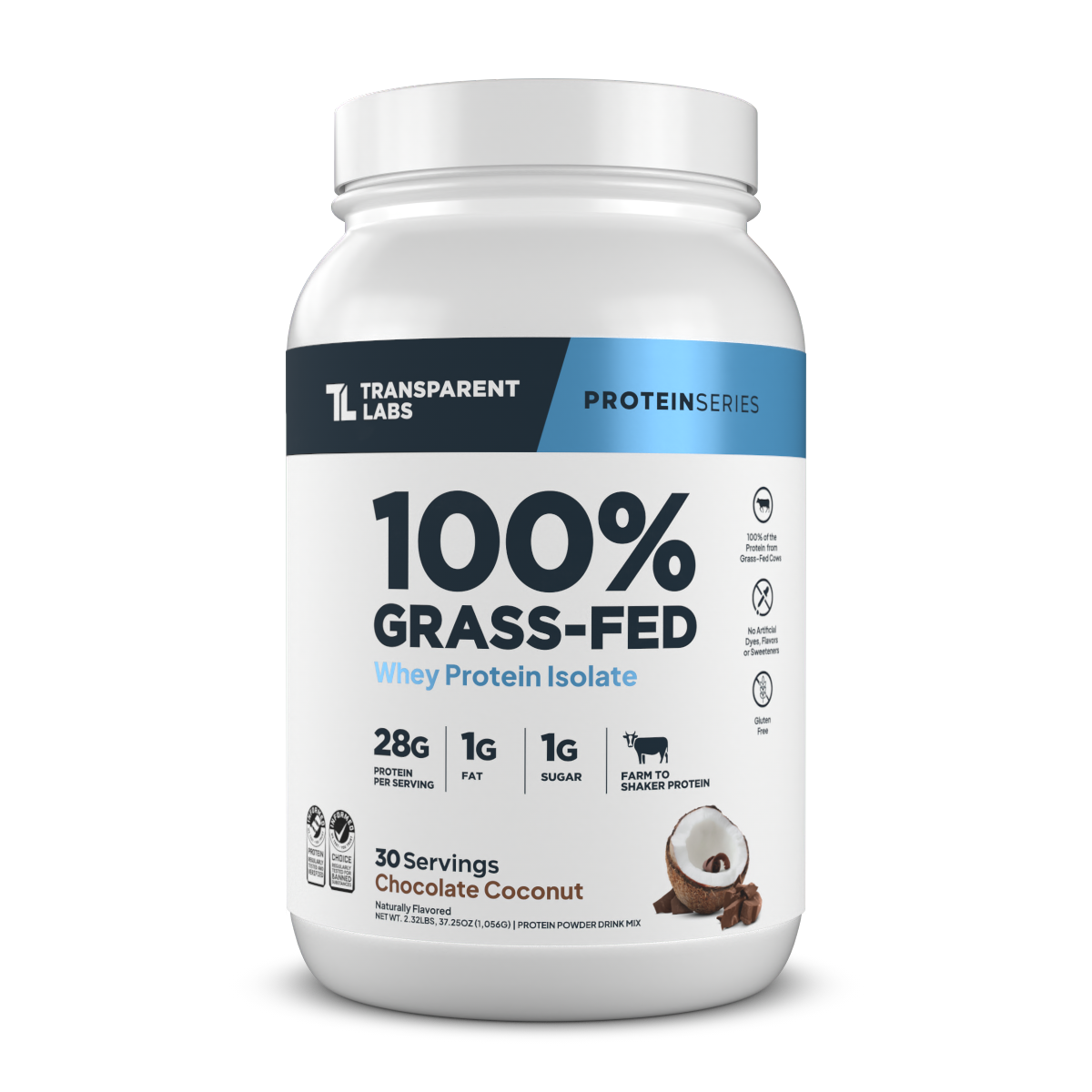 Grass Fed Whey Protein Isolate Powder - 100% Pure, Unflavored, Low Carb & Lactose Free - Ideal for Post-Workout Recovery, Muscle Building & Keto Diet