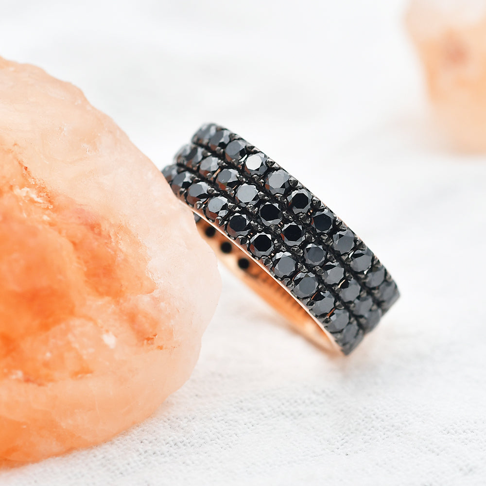 7mm Black Moissanite Wedding Band for Men - Stackable Ring Set for Couples - Perfect for Anniversary, Engagement & Everyday Wear