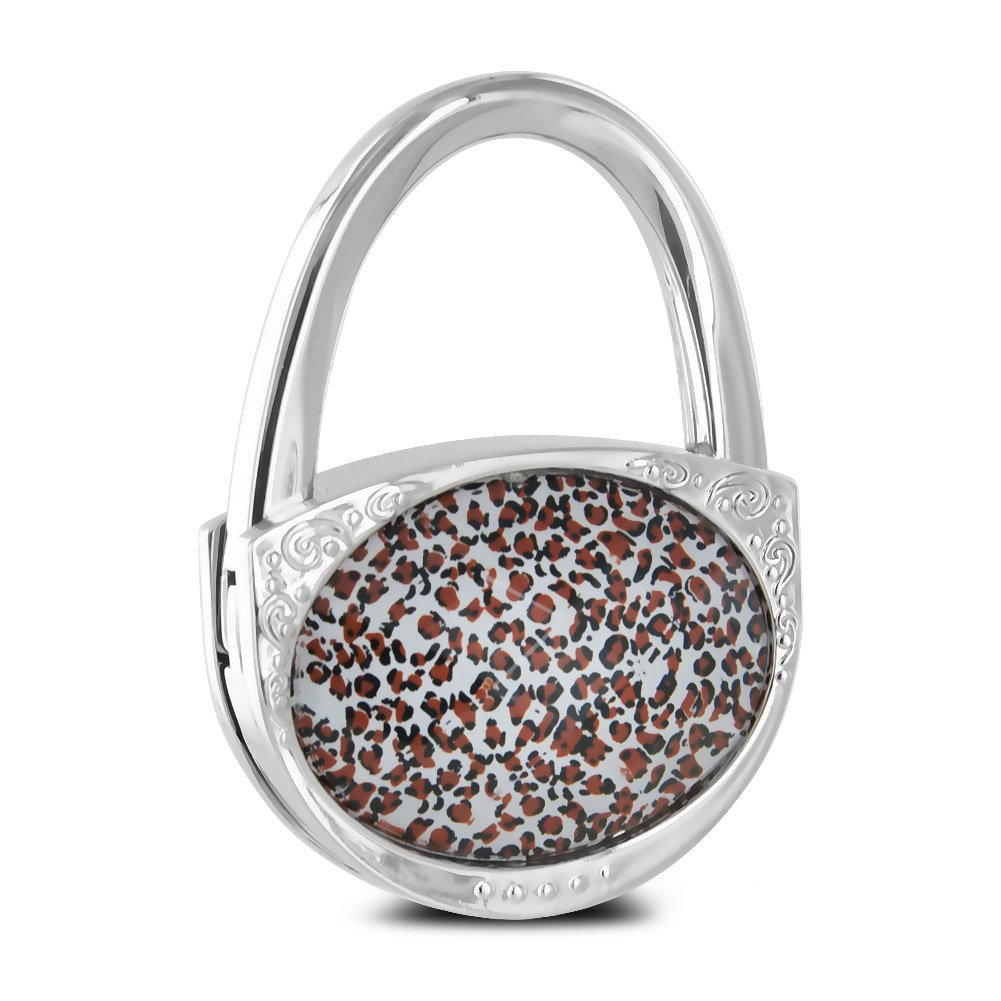 Leopard Print Foldable Purse Hook - Handbag Hanger for Restaurants, Bars & Travel - Durable & Stylish Bag Holder for Women