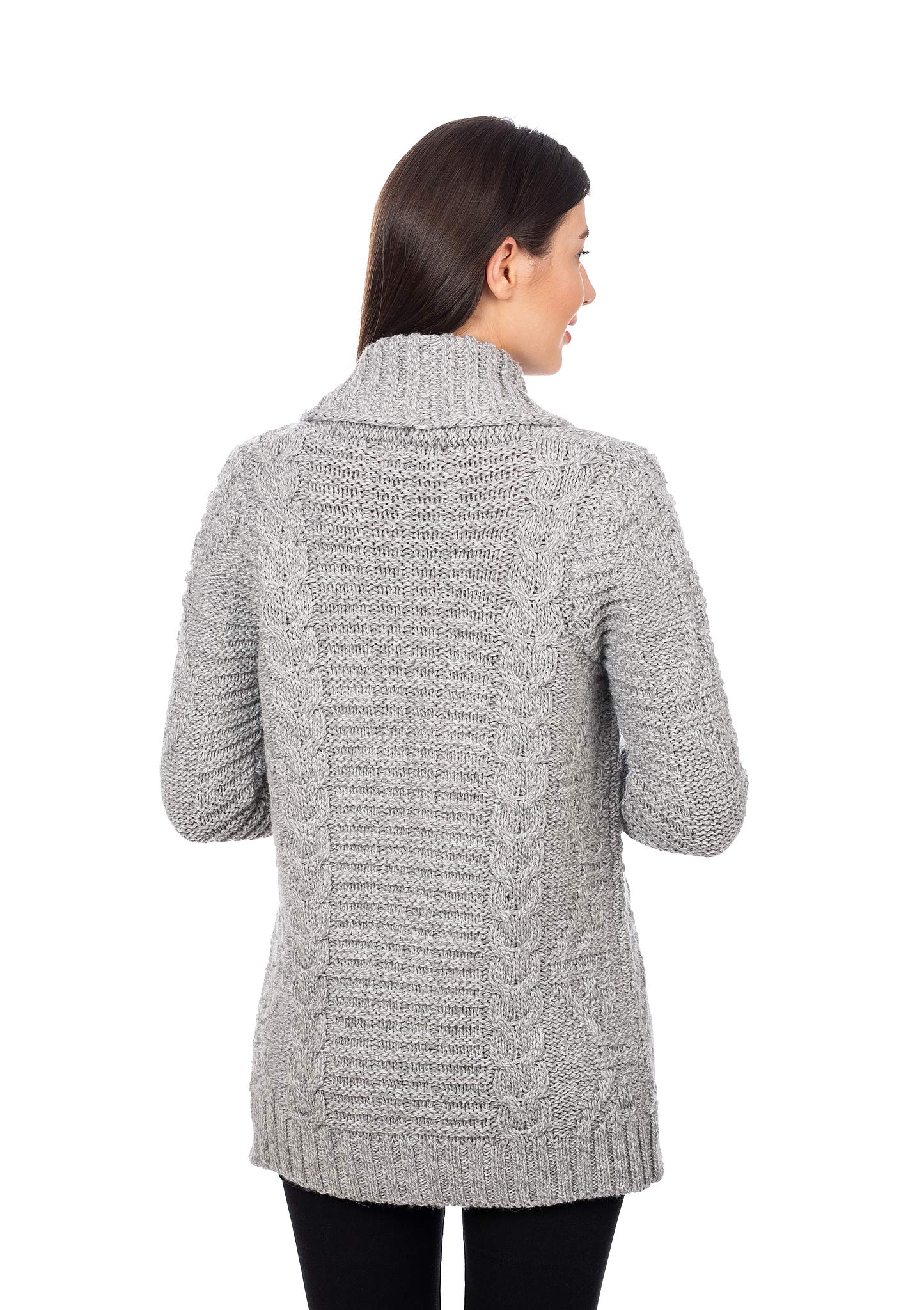 SAOL Women's Open Front Soft Merino Blend Knit Cardigan Sweater - Cozy Lightweight Wrap for Fall, Winter & Spring Layering