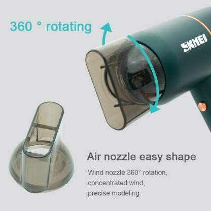 Skmei 2003 Professional Hair Dryer for Women - Ionic Moisturizing Technology for Smooth & Shiny Hair - Fast Drying with Negative Ions (Grey/Red) - Perfect for Home Salon, Travel & Daily Hair Care