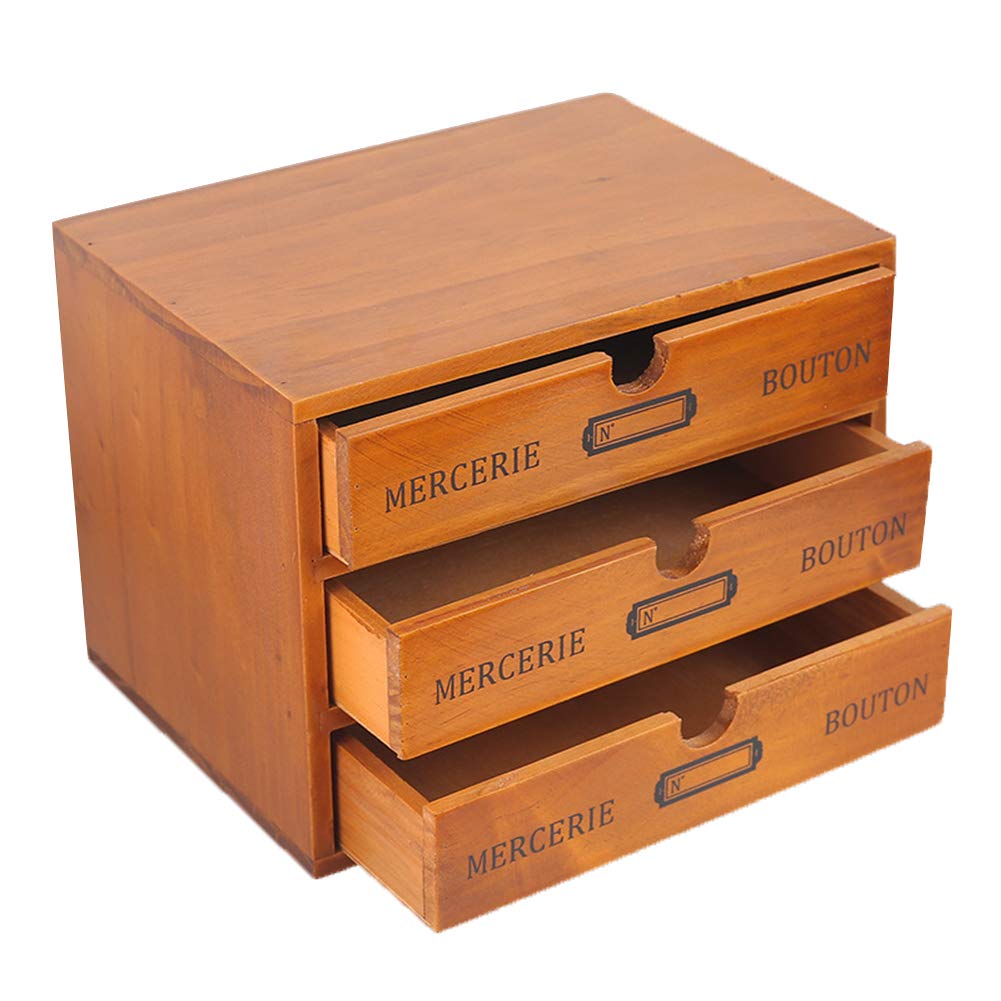 Willcome Wooden Storage Box with Drawers - Portable Desktop Organizer for Home Office, Craft Supplies & Counter Decor | Perfect for Stationery, Jewelry & Makeup Organization