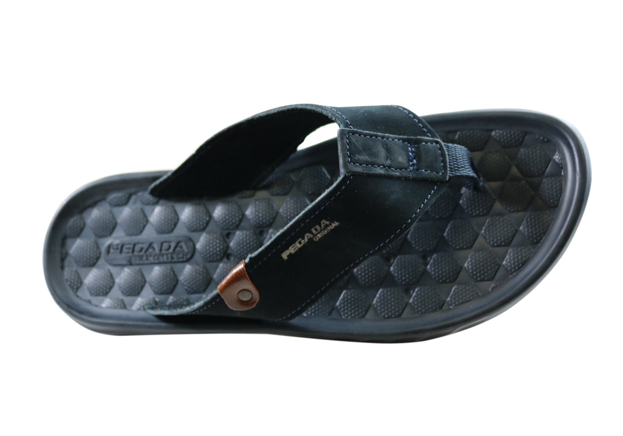 Pegada York Men's Leather Comfortable Thongs Sandals - Handmade in Brazil - Perfect for Beach, Pool & Summer Casual Wear