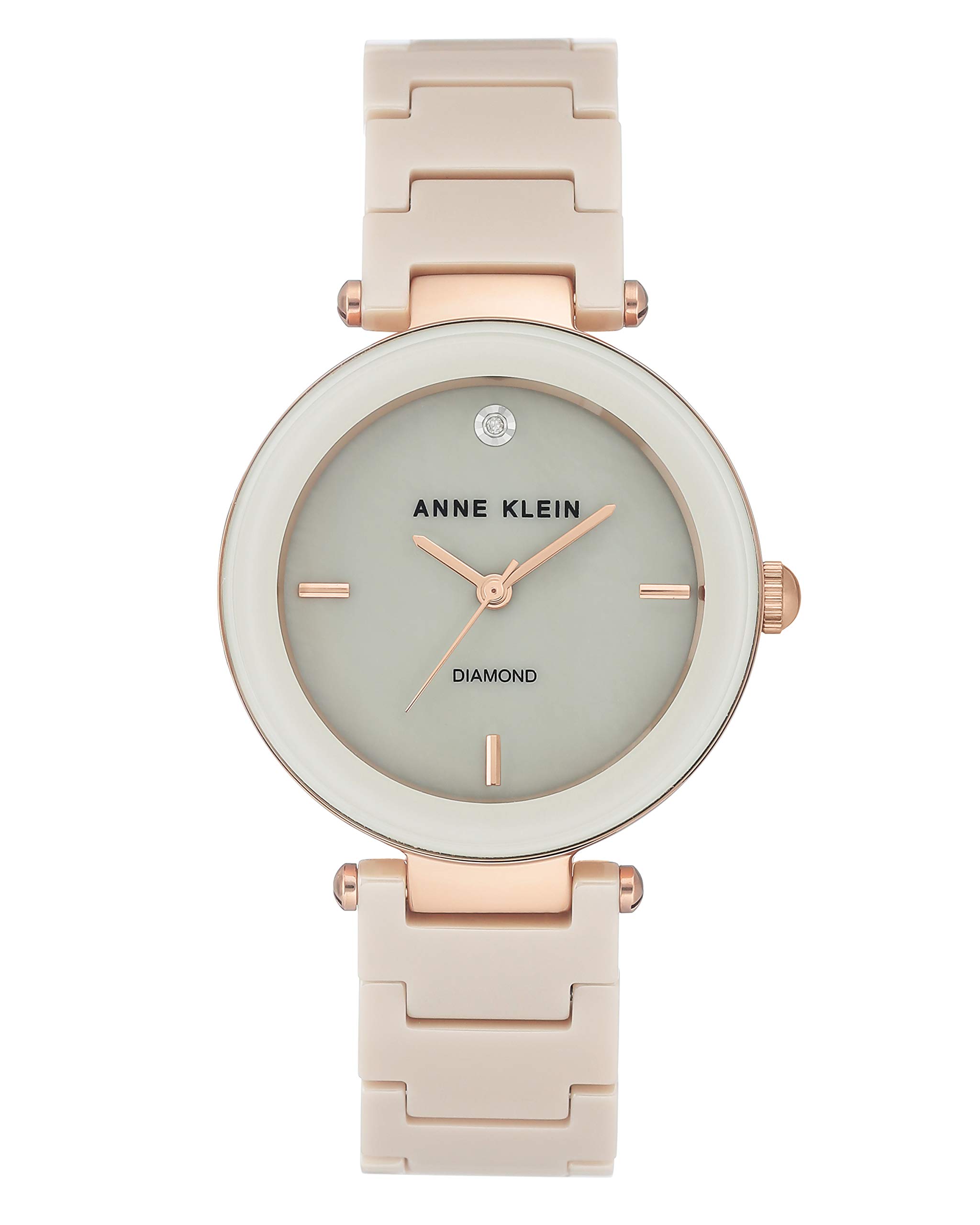 Anne Klein Women's Genuine Diamond Dial Ceramic Bracelet Watch - Elegant & Durable Timepiece for Work, Party & Everyday Wear