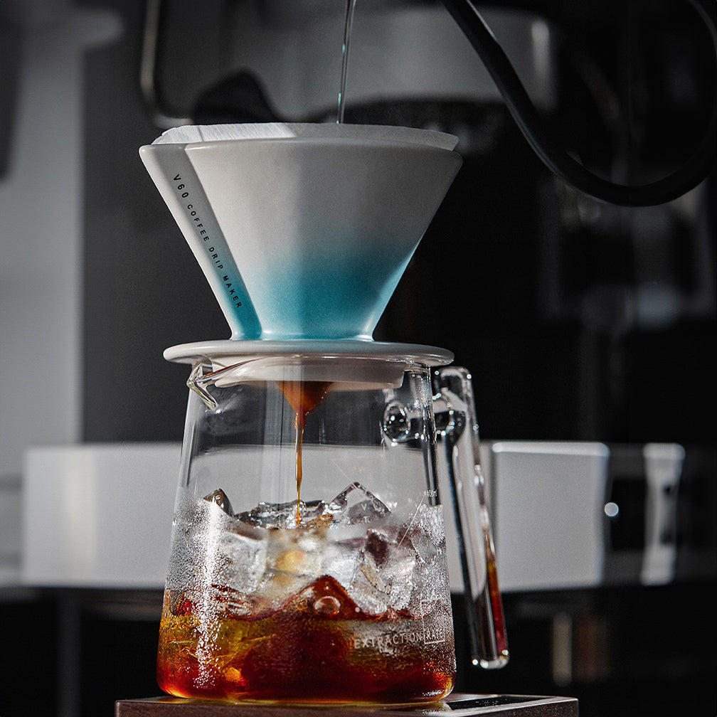 Premium V60 Ceramic Pour Over Coffee Dripper with Glass Sharing Pot - Perfect for Home Brewing, Office Use & Specialty Coffee Enthusiasts