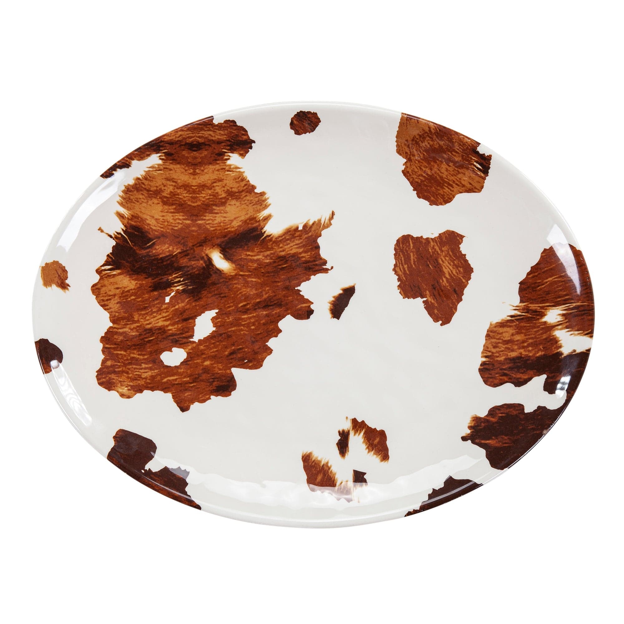Elsa Cowhide Melamine Serving Platter - Durable & Stylish Party Tray for Appetizers, Cheese, Charcuterie - Perfect for Entertaining, Weddings, BBQs & Home Decor