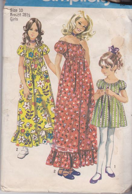 Vintage Sewing Pattern Simplicity 9389 - Girls Long & Short Dress DIY Costume for Parties, Holidays & Special Occasions