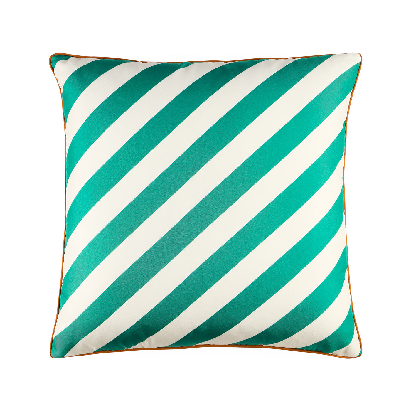 Luxury Cabana Green & Ivory Silk Pillow - Soft Decorative Throw Cushion for Sofa, Bed, Living Room & Home Decor
