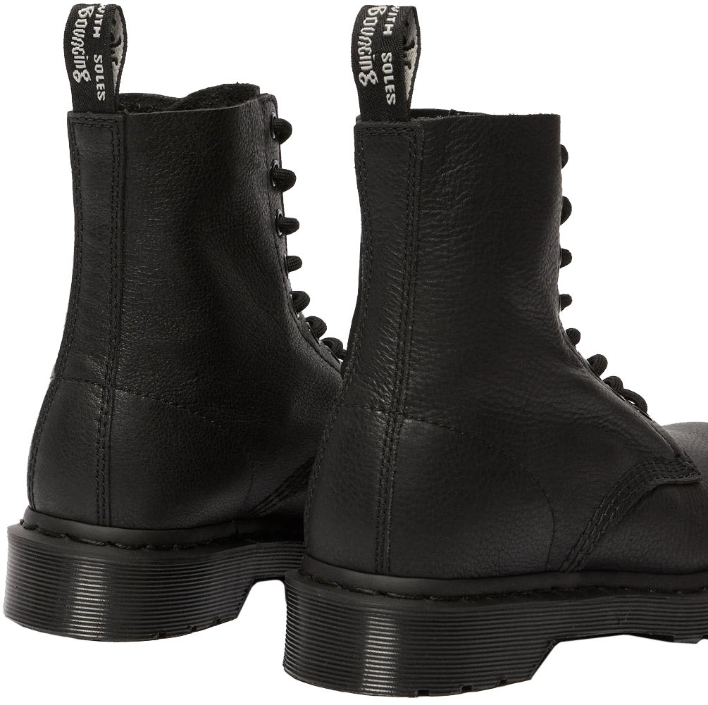 Dr. Martens 1460 Pascal Mono Virginia Leather Boots for Women - Classic 8-Eye Ankle Boots for Everyday Wear & Fashion Outfits