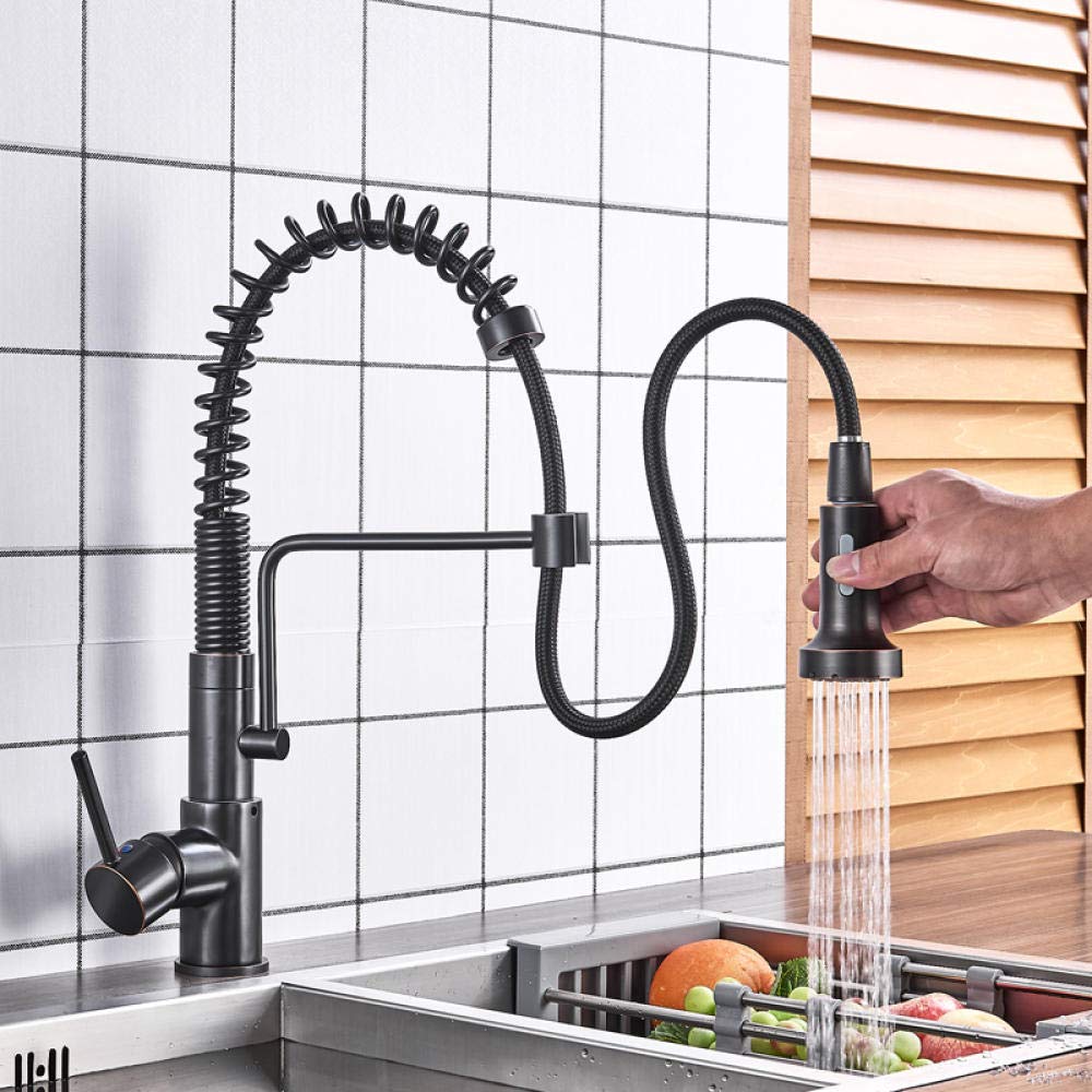 80Cm Pull Out Kitchen Faucet with Single Handle - Hot & Cold Water Mixer Tap with 360° Swivel Spout for Modern Kitchen Sink (Ideal for Washing Dishes, Filling Pots & Cleaning Vegetables)
